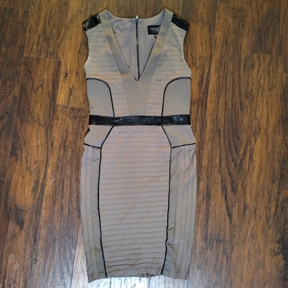 La Pina BodyCon Leather Patch Dress Medium